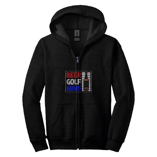Beer Golf Guns Zip Hoodies