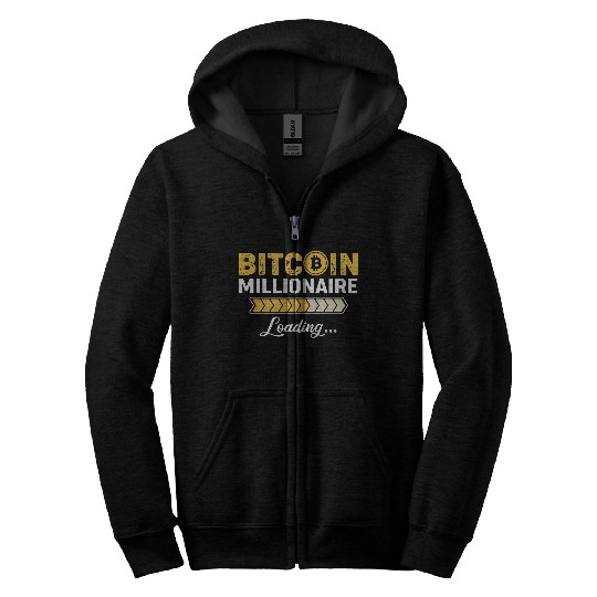 Bitcoin Millionaire loading Design Zip Hoodies