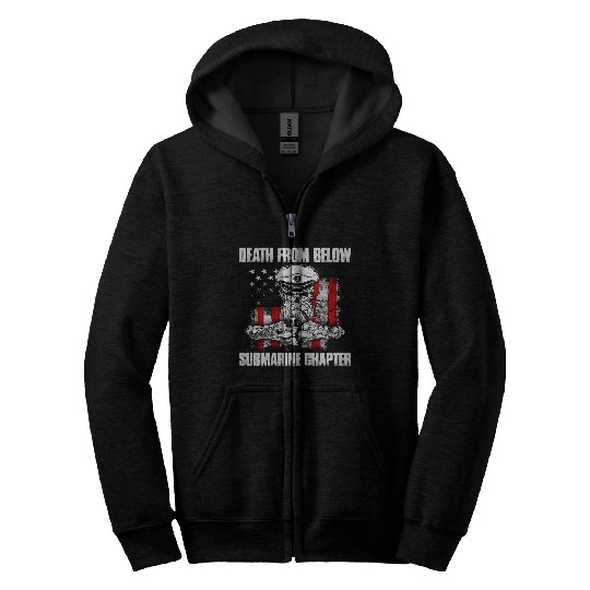 Death From Below Submarine Chapter Patriotic Zip Hoodies