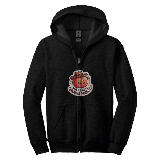 Sweet as a Georgia Peach Sticker Zip Hoodies