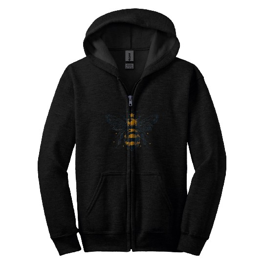 Honey Bee Insect Art 2 Zip Hoodies