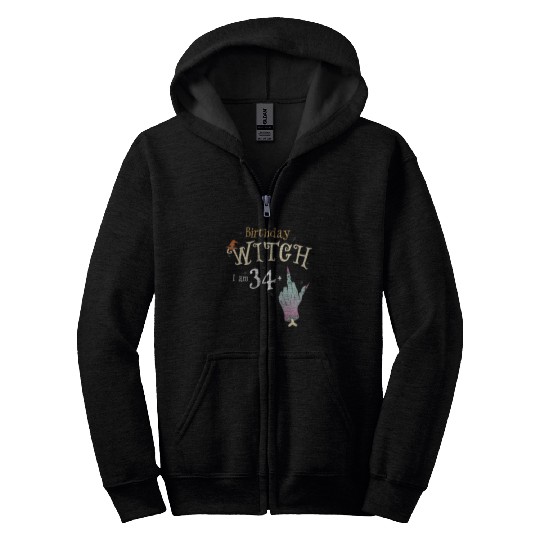 35 yo Witch HallowQueen 35th Birthday Funny Zip Hoodies