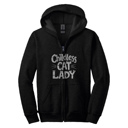 Childless Cat lady Kamala Harris Zip Hoodies