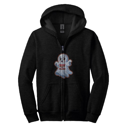 Scared Little Ghost Zip Hoodies
