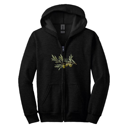 Olive Branch Zip Hoodies