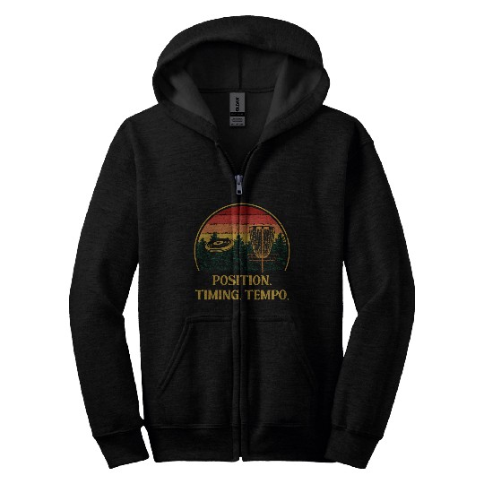 Position Timing Tempo Disc Golf Strategy Golfer Te Zip Hoodies