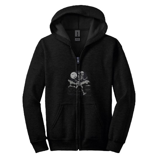 Midnight Marathon: Skeleton's Sprint Zip Hoodies