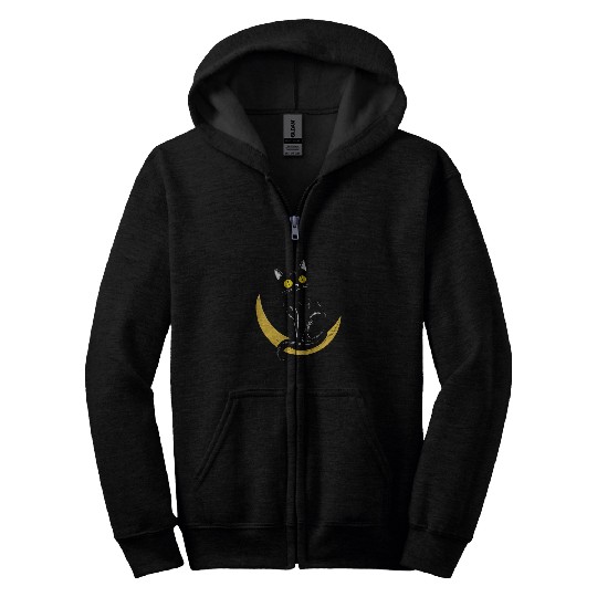 Black Cat Magic Zip Hoodies
