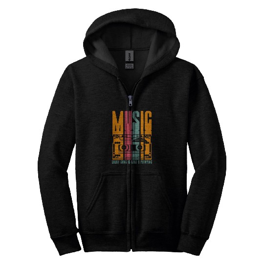 Vintage cassette tape recorder Zip Hoodies