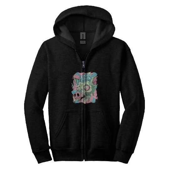 Psychedelic Dreams Pig Zip Hoodies