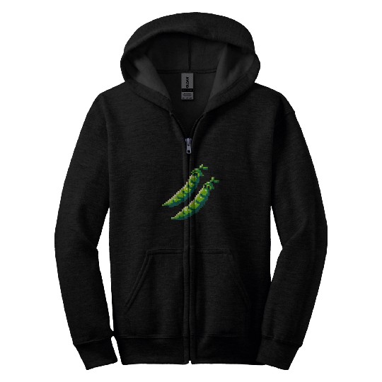 8 Bit Pixel Peas Zip Hoodies