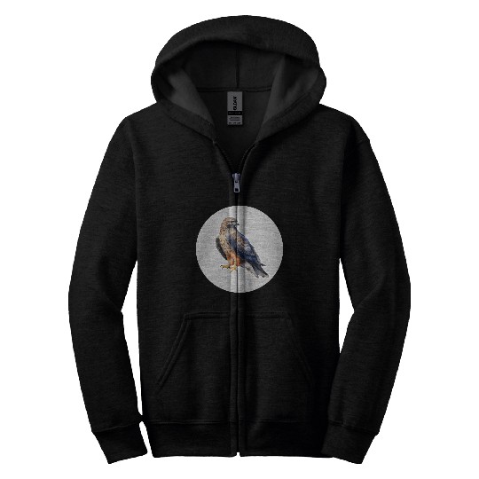 Hawk Watercolor Drawing Zip Hoodies