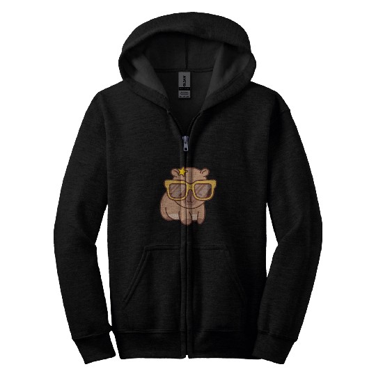 Chill Capybara Vibes Zip Hoodies