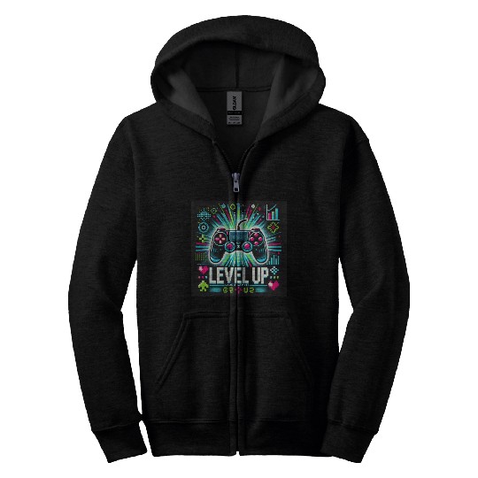 game level up Zip Hoodies