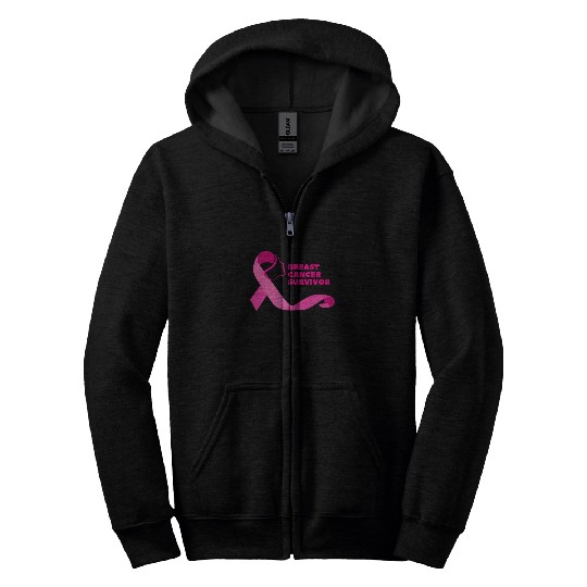 Breast cancer survivor Zip Hoodies