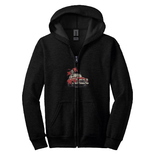 Communist Soviet Pirate Retro Car Zip Hoodies