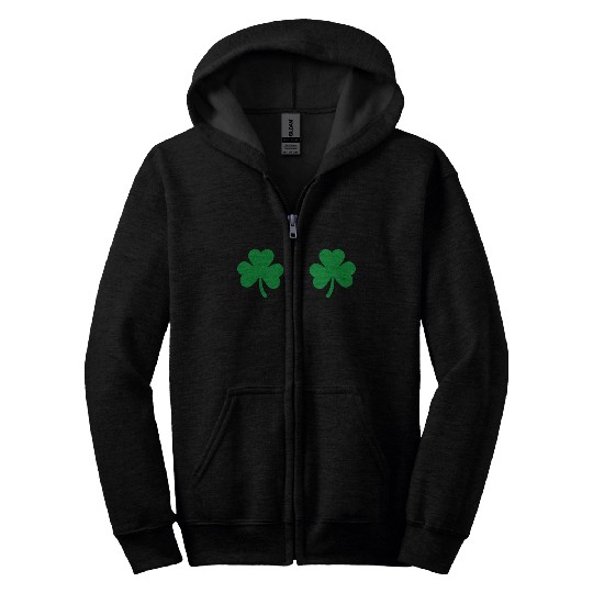 Shamrock Boobs Irish Boobies St Patricks Day Zip Hoodies