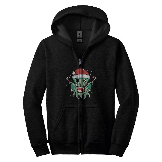 Christmas Cthulhu Zip Hoodies