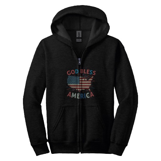 God Bless America Zip Hoodies Design
