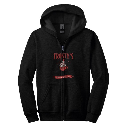 Snowflake cafe 01 Zip Hoodies