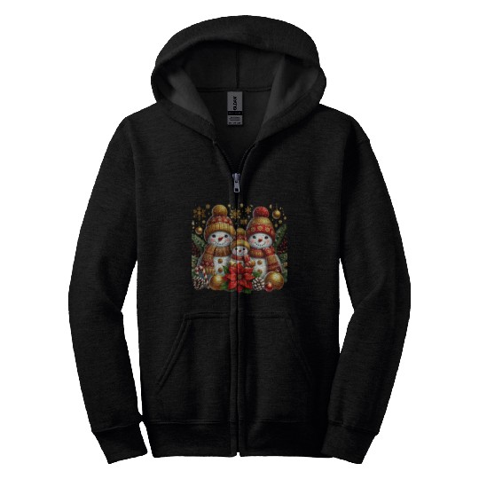Snowman Christmas, Merry Christmas Zip Hoodies