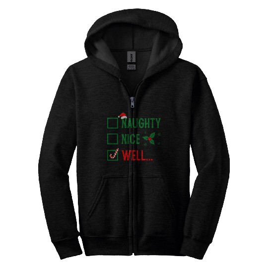 Naughty or Nice Funny Christmas Zip Hoodies