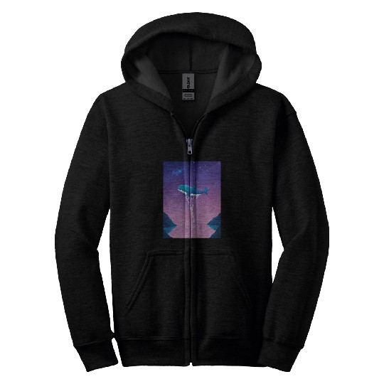 Whale's Dance in the Galaxy Zip Hoodies