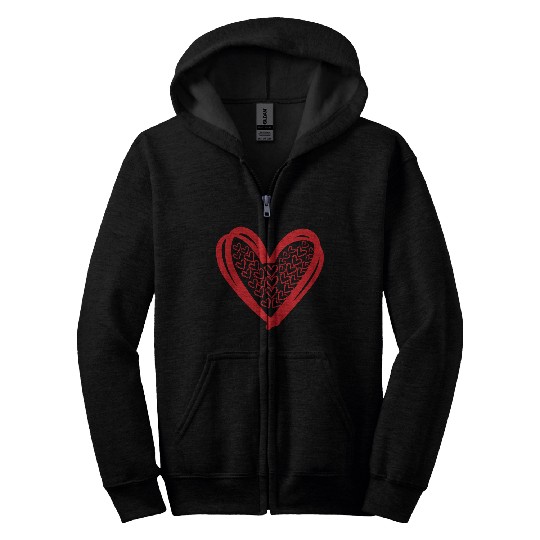 Heart Zip Hoodies