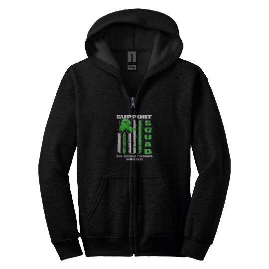 Non-Hodgkin Lymphoma Awareness Support Squad Zip Hoodies
