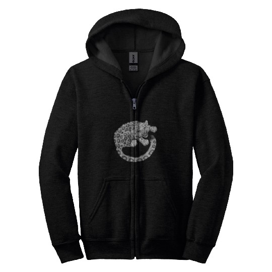 Snow Leopard Cub Zip Hoodies