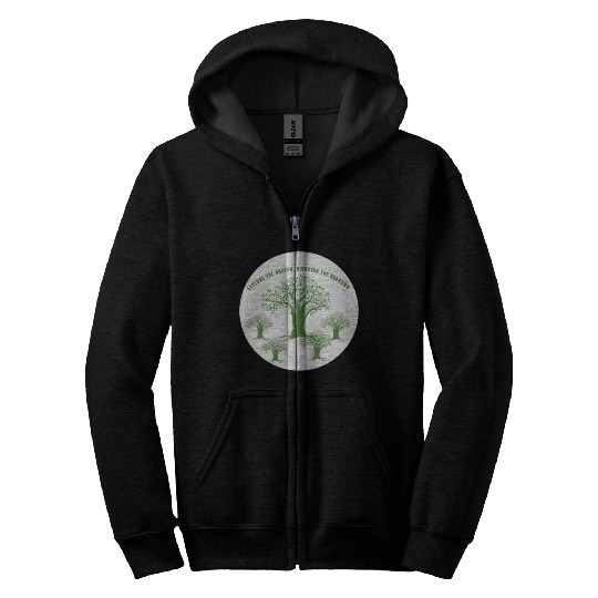 Green Tree Environmentalism Advocacy Zip Hoodies