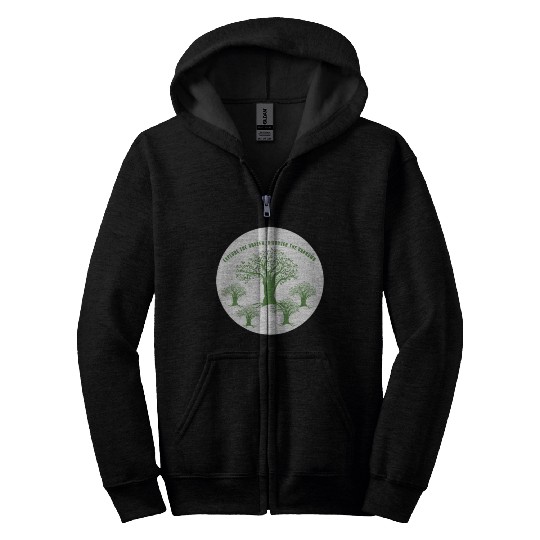 Green Tree Environmentalism Advocacy Zip Hoodies