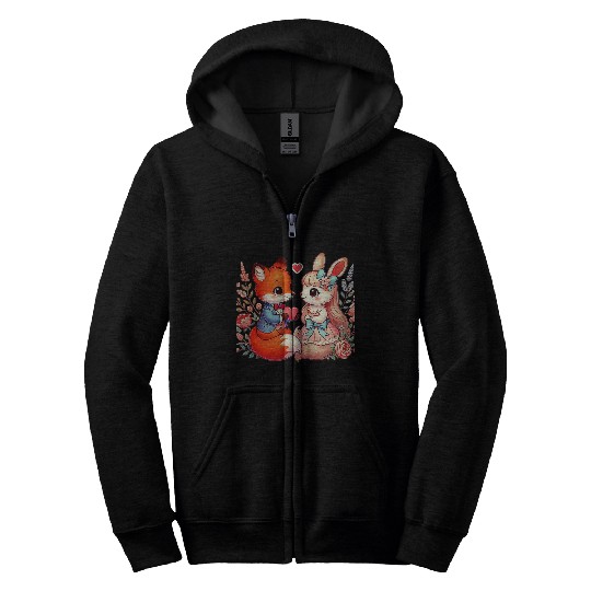 Beautiful couple heartvalentine's day design Zip Hoodies