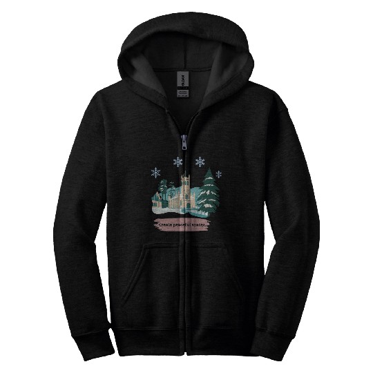 CREATE PEACEFUL SPACES Zip Hoodies