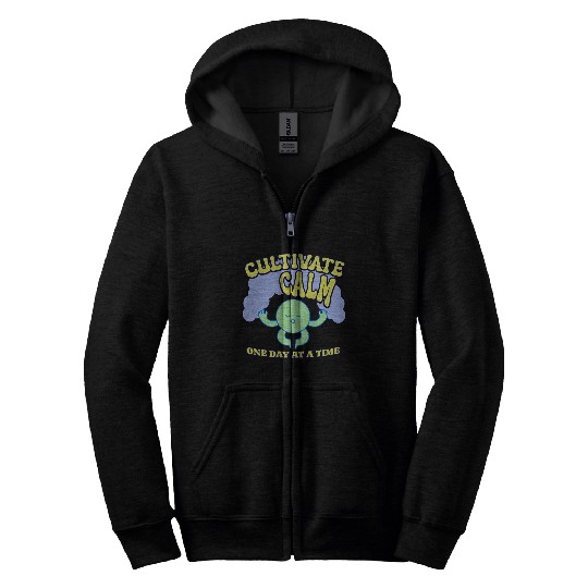 Cultivating Calm One Day At A Time Peaceful Zip Hoodies