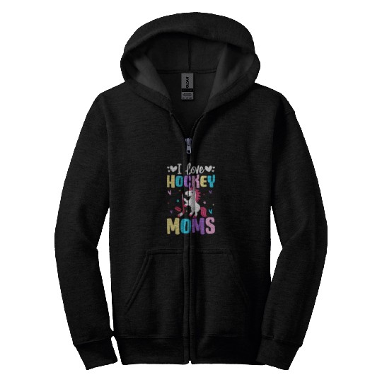 I Love Hockey Moms Hockey Moms Illustration for Zip Hoodies