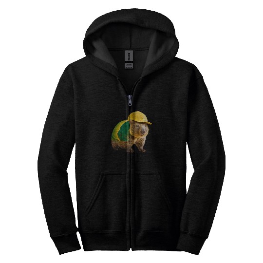 Green and Gold Wombat 2 Zip Hoodies