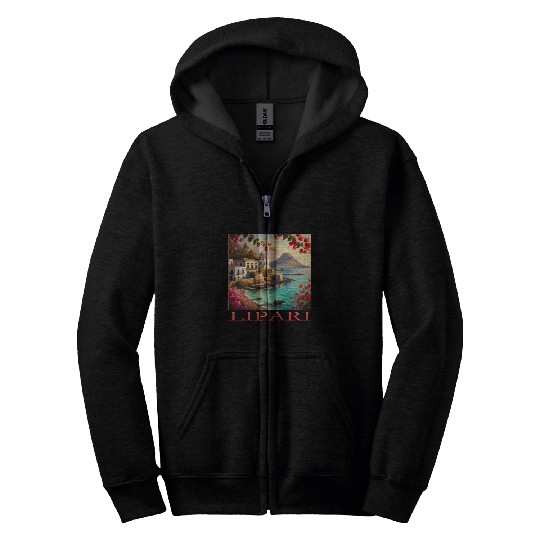 Lipari Volcano Mediterranean Terracotta Vacation Zip Hoodies