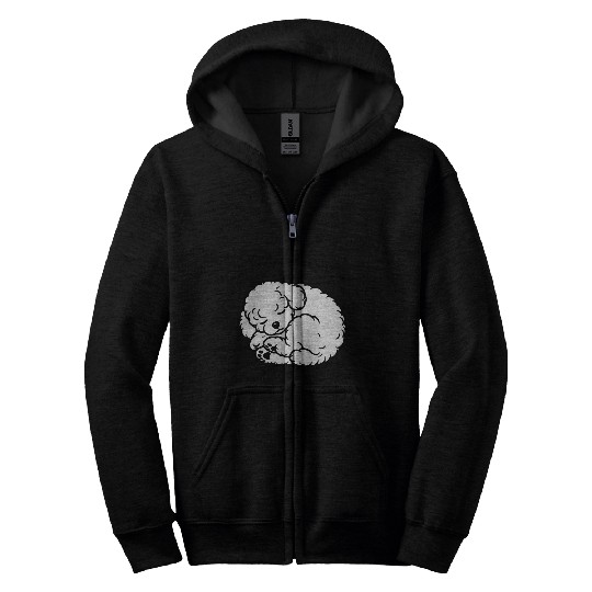 Sleepy Puppy Zzzz - Adorable Bichon Frise Zip Hoodies