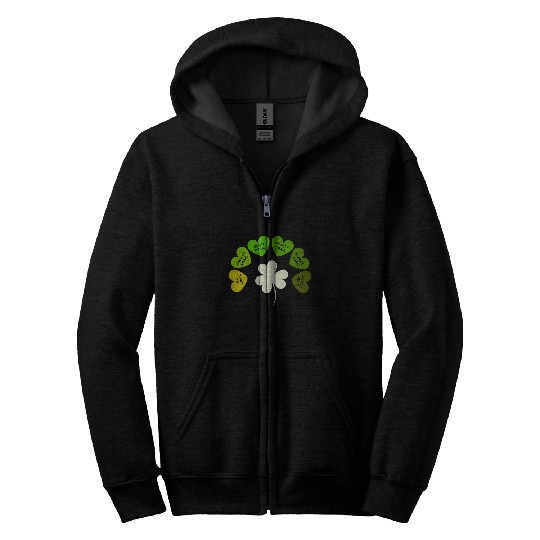 St Patricks Day Shamrock Zip Hoodies