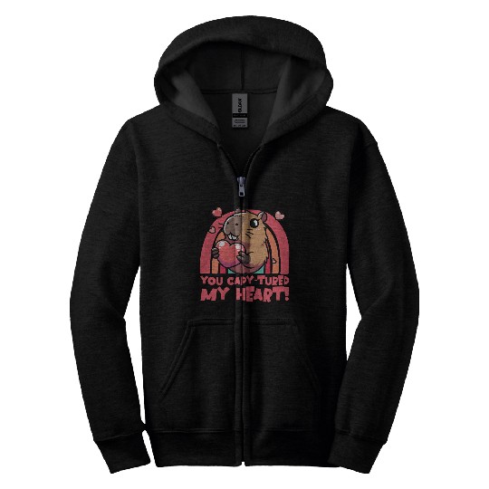 You Capy-tured My Heart – Cute Capybara Design Zip Hoodies