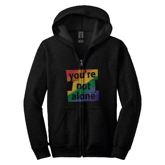You are Not Alone Rainbow Zip Hoodies