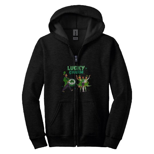 Lucky Charm Unisex Lightweight Crewneck Zip Hoodies