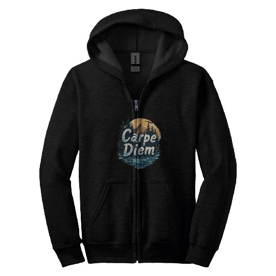 Carpe Diem Adventure Awaits Zip Hoodies