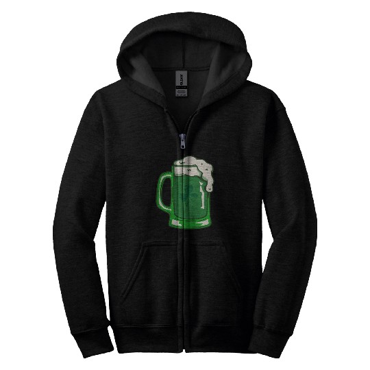 Green Beer Zip Hoodies
