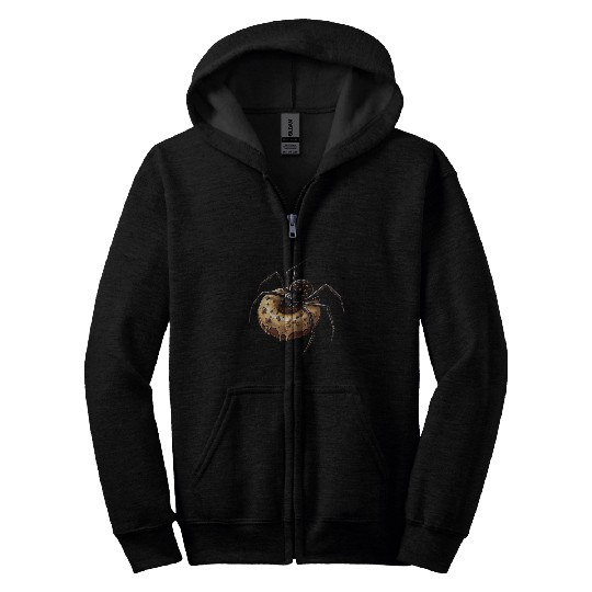 Donut Spider Funny Creative Motif Zip Hoodies