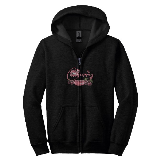 TWISTED CHERRY - Lips Logo (light pink/black) Zip Hoodies