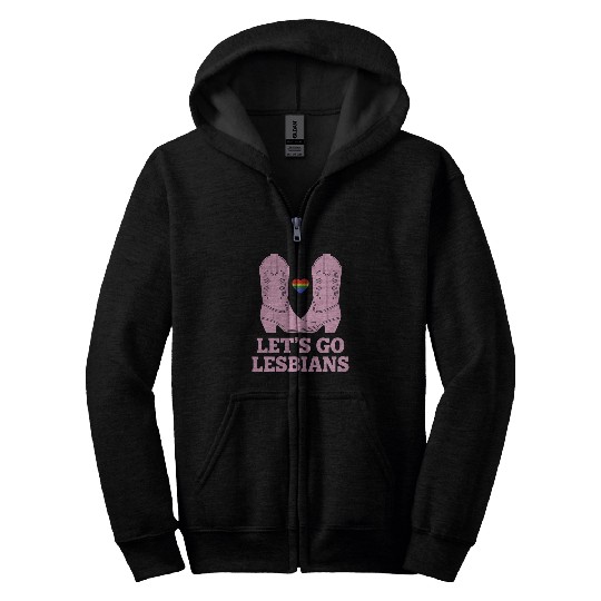 Let’s Go Lesbians Subtle Lesbian Pride Zip Hoodies