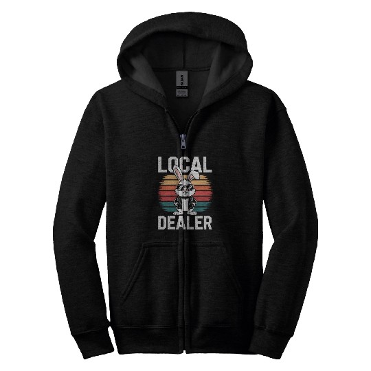 Local Egg Dealer Easter Bunny Retro Egg Farmer Zip Hoodies