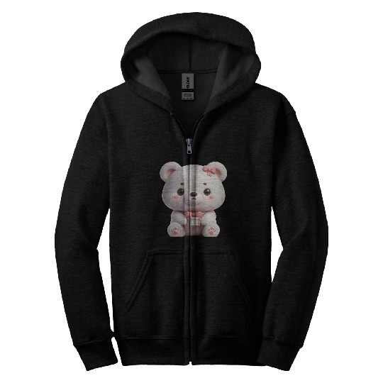 Sweet Teddy Bear and Gift Box Zip Hoodies